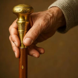 Bastón de diseño creativo hecho a mano con mango de latón de agarre fuerte y diseño moderno de Universal Overseas - Product Image 1