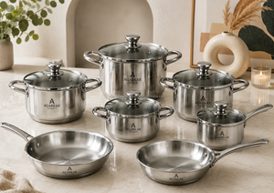 Juego de Utensilios de Cocina de Acero Inoxidable de Grado Alimenticio de 12 Piezas, Calentamiento Rápido, Juego de Cocina Comercial de Alta Resistencia - Product Image 4