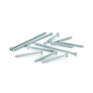 Tornillos para Madera PDC de Doble Rosca Métrica/Pulgada, Diámetro M6-M12, Cabeza Ranurada, Rosca Parcial, Clase 4.8 6.8, Acero al Carbono Zincado DIN - Product Image 1