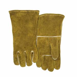 Gants de soudage longs en cuir de vachette pleine fleur, haute performance, résistants à la chaleur et aux étincelles, pour le barbecue - Product Image 4