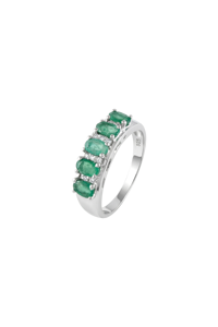 Multi Sapphire and Diamond <b>Ring</b> in 92.5 Sterling <b>Silver</b> KLSR-11817 - Product Image 4