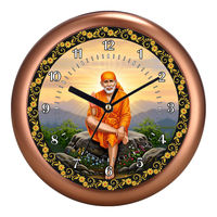 Horloge murale silencieuse à quartz Liviya Shirdi Sai Baba - Décoration spirituelle personnalisée pour la maison, cadeau avec impression numérique, logo personnalisé