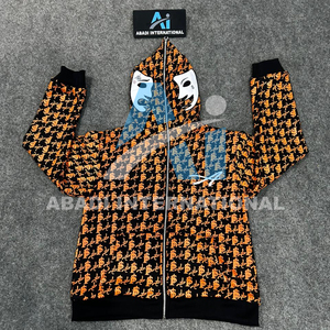 เสื้อฮู้ดซิปผู้ชายคุณภาพสูงรุ่นล่าสุด ลายพิมพ์ Asali ซิปเต็มตัว สีน้ำตาล ราคา 1 ดอลลาร์ ดีไซน์เสื้อฮู้ดซิปเต็มตัว Asali สำหรับผู้ชาย - Product Image 2