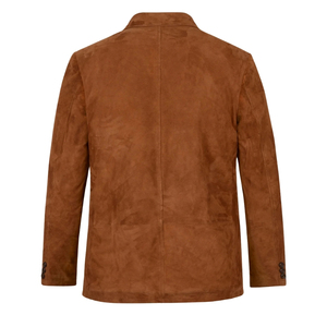 Leather Cult Men's Brown Suede Safari Jacket Vintage Single Breasted Casual <b>Coat</b> - Product Image 2