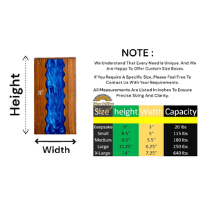 Handcrafted Ocean Wave Resin & Natural Wood Cremation Urn Blue Epoxy Ashes <b>Box</b> Artistic Funeral <b>Memorial</b> <b>Keepsake</b> by AYAANS - Product Image 6