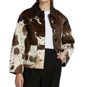 Chaqueta de Cuero con Pelo de Vaca Auténtico, Material Natural Suave y Duradero, Prenda Exterior Elegante y Genuina, Diseño Cómodo y Moderno - Product Image 1