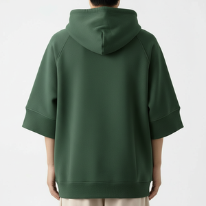 เสื้อฮู้ดดี้โอเวอร์ไซส์ OEM แขนสั้น ผ้าฝ้าย ผลิตตามสั่ง แบรนด์ส่วนตัว จัดส่งรวดเร็ว - Product Image 2