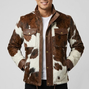 Vestes en cuir véritable pour hommes personnalisables, légères, au prix le plus bas, faciles à porter, en cuir de vache avec poils. - Product Image 1