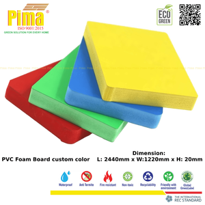 Panneaux de revêtement en plastique fabriqués par densité blanche faite sur commande de l'épaisseur 0.6G/cm3 de la feuille 20mm de panneau de mousse de PVC WPC pour des meubles - Product Image 1