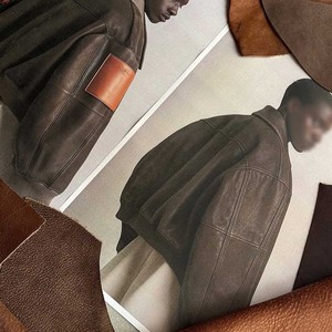 Full Zip Turn Neck Breathable Windproof Vintage Casual <b>Long</b> Sleeve Oversized Baggy Brown Genuine <b>Leather</b> <b>Jacket</b> Boxy Men's - Product Image 4
