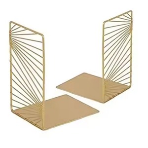 Contemporary Metal <b>Bookends</b> Strong Book Holder Non Slip Book Stopper Office Desk Shelf Organizer - Product Image 4