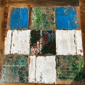 Mesa de Comedor Rústica Hecha a Mano de Madera de Teca Reciclada, Color Natural, para Interiores, Hogar, Restaurante, Muebles Duraderos - Product Image 2