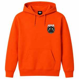 MMA Logo Front Customized High Quality Men's Hooded <b>Fleece</b> Sweatshirt <b>Orange</b> Regular Fit Pocket Design Casual Wear Winter Season - Product Image 1