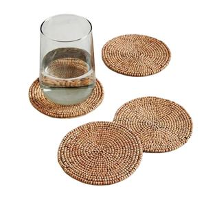 Sous-verre à thé perlé artisanal personnalisable, écologique et de haute qualité, motif crème glacée, bordure verte et rouge, forme décorative pour table - Product Image 2