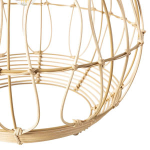Lámpara Colgante de Techo con Forma de Esfera Geométrica, Cubierta de Mimbre Ovalada, Pantalla de Ratán, Estilo Aéreo - Product Image 3