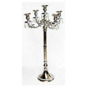 Shiny Nickel Plated Crystal Hanging <b>Candelabra</b> for Sale Good Selling 5 Arm <b>Candelabra</b> for Weddings and Home Decorations - Product Image 2