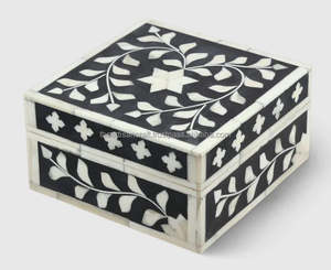 Boîte de rangement de bijoux de créateur faite à la main de haute qualité conception de boîte d'incrustation d'os de luxe par Artisan Craft - Product Image 4