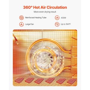 Essiccatore Alimentare Elettrico a 8 Vassoi in Acciaio Inossidabile 400W con Temperatura Regolabile e Timer 24 Ore - Product Image 2