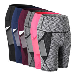 Pantalones cortos deportivos elásticos de cintura alta para correr, hacer ejercicio en el gimnasio y para un estilo de vida activo, pantalones cortos de compresión para entrenamiento profesional para mujer - Product Image 1