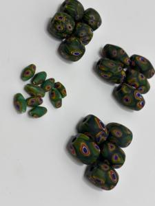 Green Millefiori Glass and Lampwork Oval <b>Beads</b> with Floral Pattern Bulk Pack for <b>Necklace</b> Bracelet Earring DIY Craft Projects - Product Image 4