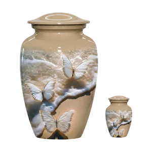 Butterfly Memorial Urn Metal Cremation <b>Keepsake</b> Vessel Adult <b>Ashes</b> Storage Decorative Funeral Tribute - Product Image 2
