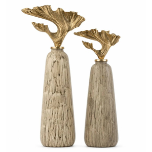 Jarrón Decorativo de Metal y Vidrio para Piso, Urna para Flores en Verde Salvia, Decoración de Lujo para Bodas, Adorno para Entrada, Hierro con Acabado en Hoja de Oro - Product Image 4