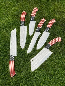 Juego de Cuchillos de Chef Hechos a Mano, 5 Piezas, Edición Especial Día de la Independencia, Mango con Bandera de EE. UU., Hoja de Acero Inoxidable para Uso en la Cocina, Regalo para el Día de la Madre - Product Image 5