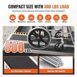 Rampa Plegable de Aluminio Antideslizante para Scooter de Movilidad, Portátil, con Capacidad para 800 Libras (8 Pies), Rampa Plegable para Sillas de Ruedas - Product Image 3
