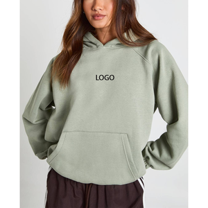 Sweat à capuche boxy en molleton double couche de coton, respirant, style hip-hop, tendance, pour le streetwear - Product Image 1
