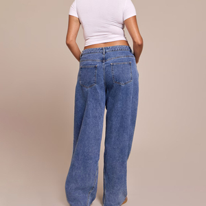 Nueva Llegada, Servicio OEM, Jeans Holgados de Alta Calidad Hechos a Medida para Mujer, Jeans de Mezclilla Holgados de Talla Grande para Mujer - Product Image 3