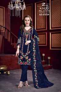 Premium Fox XL Taille (42) Brodé Organza Dupatta Satin Coton Bas Shalwar Kameez Ensemble pour Adultes Satin Coton Bas - Product Image 3