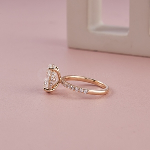 Trendy Design Oval Cut Yellow Gold Pave Diamond <b>Ring</b> with IGI Certified & VVS Clarity for Women's from <b>Indian</b> Supplier - Product Image 4