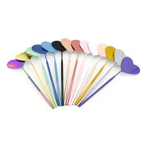 Morje Surgical Stainless Steel Heart Shape <b>Magnifying</b> Wall Mounted <b>Makeup</b> <b>Mirrors</b> Multiple Colors Textured Handles for Easy Grip - Product Image 2