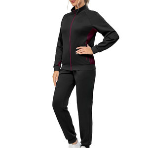 Women's High Quality Activewear Tracksuit <b>Set</b> Sporty Zipper Sweat Suit Hood Solid Trousers Lightweight Quick Dry 2 Piece <b>Set</b> - Product Image 2