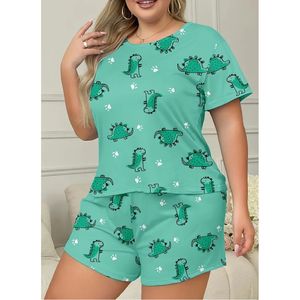 Ensemble de vêtements de nuit pour femmes en soie de luxe, t-shirt et short, ensemble de 2 pièces, vêtements de détente élégants pour femmes, tenues de maison - Product Image 2