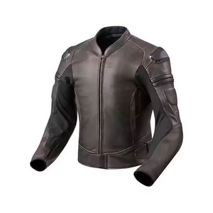 Chaqueta de Motociclista Vintage para Hombre, Chaqueta de Cuero Genuino para Motocicleta, Chaqueta de Carreras con Protección Acolchada - Product Image 3