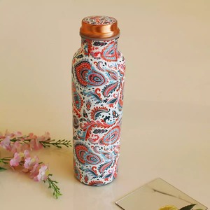 Bouteille d'eau en cuivre à double paroi, imprimée par un designer, écologique, anti-fuite, pour une consommation quotidienne saine, acheter directement auprès du fournisseur - Product Image 1