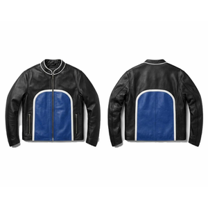 Blouson en cuir d'hiver personnalisé pour sororités et fraternités, unisexe, grandes tailles, pour la vente en gros d'articles vestimentaires moto avec personnalisation - Product Image 1