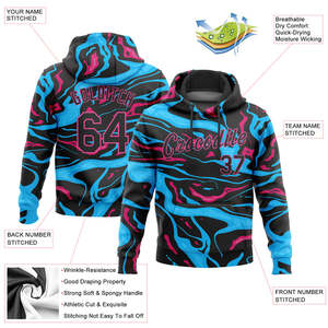 Sudadera Personalizada con Nombre y Número, Unisex, en Azul, Rosa y Negro Camuflaje, con Bolsillo de Forro Polar, Impresión por Sublimación, Informal, Transpirable - Product Image 4
