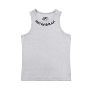 Débardeur unisexe Asiatex bleu marine 100% coton col rond style streetwear respirant séchage rapide 380g écologique broderie 3D - Product Image 2