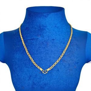 สร้อยคอทองคำแท้ 22K แบบ U-Link Box Chain - สไตล์อินเดียใต้แบบดั้งเดิมสำหรับผู้ชายและเด็กผู้ชาย เครื่องประดับชาติพันธุ์ที่ทนทาน สร้อยคอแฟนซี - Product Image 1