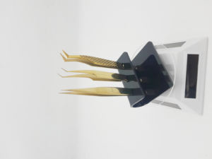 Kit de Pinzas Profesionales para Extensión de Pestañas de 3 Piezas con Acabado Espejo en Oro Rosa Premium, Pinza Recta de Aislamiento y Pinza Curva de 45 Grados - Product Image 5