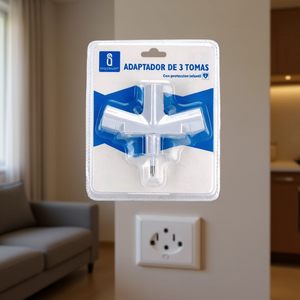 Adattatore a 3 Prese con Protezione per Bambini in Plastica - Product Image 3