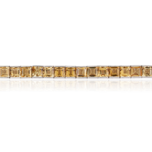 High Quality Handmade 925 <b>Sterling</b> <b>Silver</b> Natrual Yellow Citrine Gemstone Channel Set Unisex Tennis <b>Bracelet</b> - Product Image 5