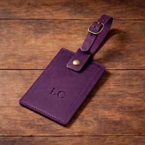 Personalized Travel Luggage Tags Genuine Leather Bag Tags Privacy Cover Suitcase <b>Name</b> <b>Labels</b> Custom Foil LMP-0261 - Product Image 6