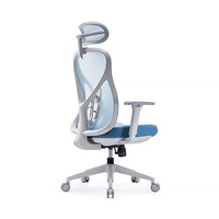 Chaise de bureau de direction ergonomique pivotante en maille avec support réglable, base en nylon et en acier