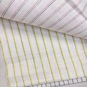 Tissu rayé en polycoton pour la confection de chemises, mélange lin-coton, largeur 58 pouces, qualité export, à prix abordable - Product Image 2