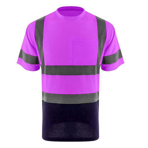 T-shirts de travail pour hommes, haute visibilité, légers, certifiés CE, 100% coton, vêtements de sécurité réfléchissants, respirants à l'avant, OEM personnalisés - Product Image 1
