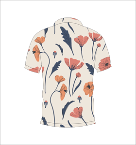 เสื้อโปโลพิมพ์ลายดอกไม้สำหรับผู้ชาย แขนสั้น แฟชั่นลำลอง เสื้อกอล์ฟ รับทำโลโก้ตามสั่ง OEM ODM ขายส่ง - Product Image 5