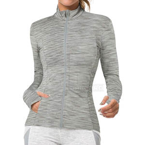 Chaqueta de yoga premium para mujer con cremallera, de secado rápido, tela elástica, corte ajustado, para entrenamiento, pilates, correr, ejercicio y deportes al aire libre. - Product Image 4